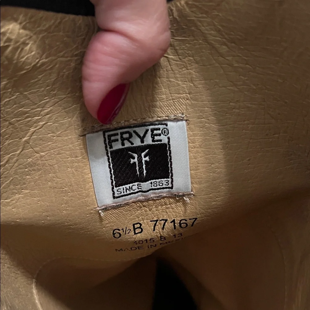 Frye Black Leather Over-the-Knee Riding Boots with Button Accents